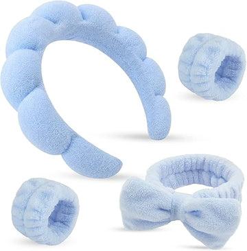 ATROCH Sponge Spa Headbands for Women & Wristband Set