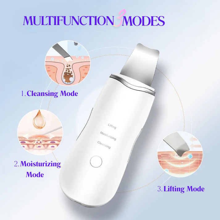 Ultrasonic Skin Scrubber Ance Pore Cleaner Peeling Blackhead Remover Deep Face Cleaning Ultrasonic Ion Facial Shovel Cleanser