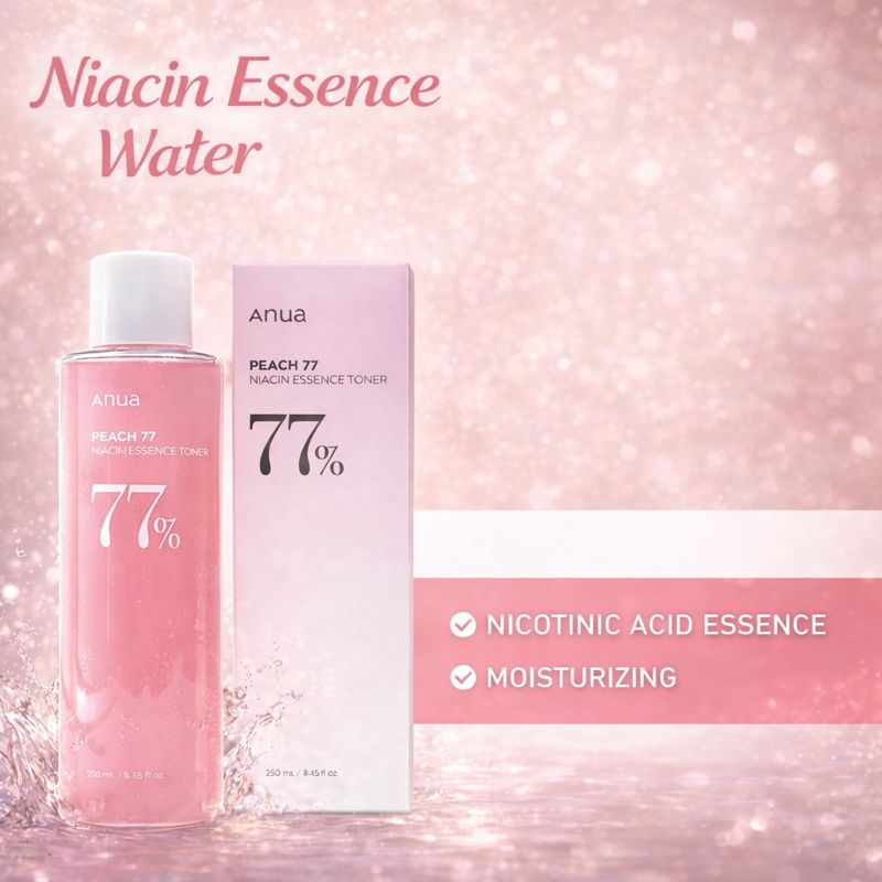Anua Peach Niacin 77% Toner Niacinamide Essence Moisturizing, Spot Removing Nourishing Skin Daily Skincare Water 250ml
